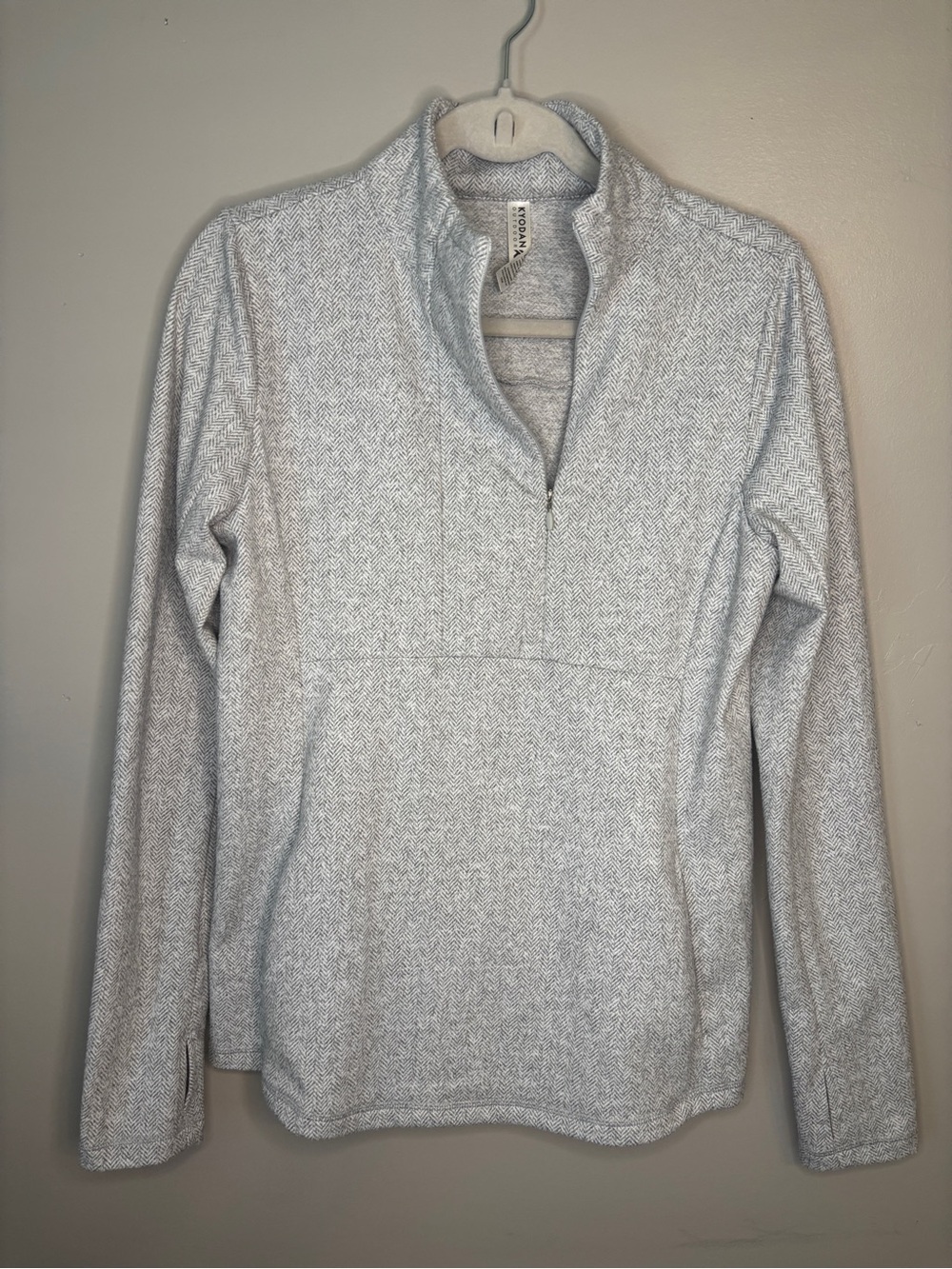 Kyodan Light Gray Heathered Quarter-Zip Turtleneck Pullover